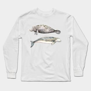 Sea cows: manatee and dugong Long Sleeve T-Shirt